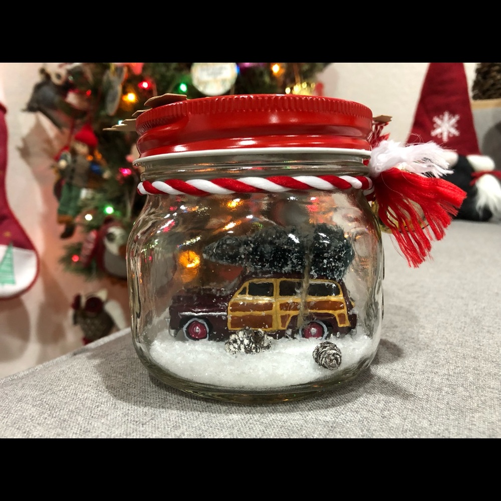 Custom Car in a Jar Waterless Snow Globe